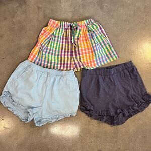 Crewcuts rainbow plaid checkered blue cotton casual shorts girls size 8 bundle